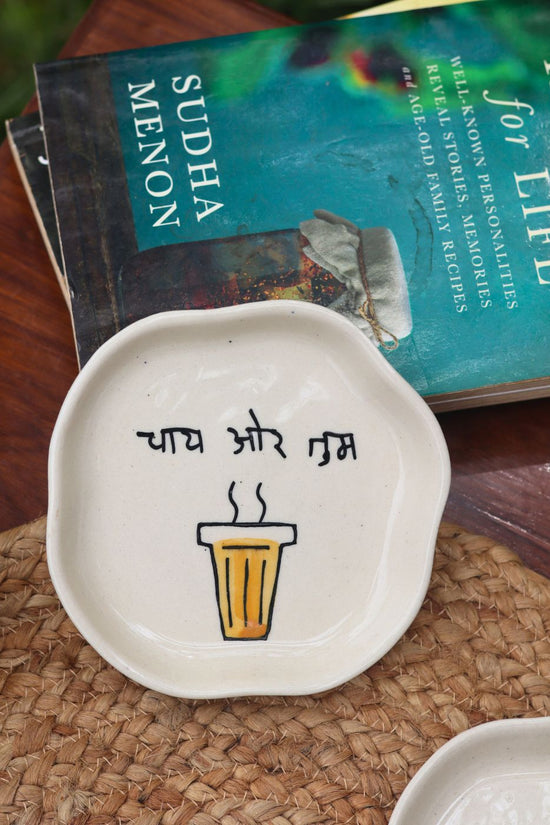 Chai or Tum Handmade Dessert Plate - The Chai Lovers Edit with premium quality material