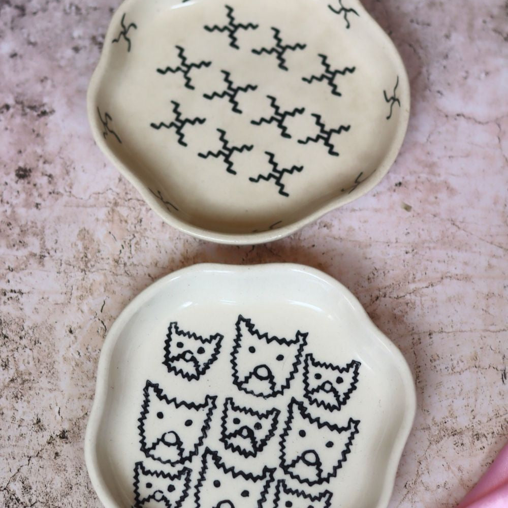 Handmade Crosses & Cats Handmade Dessert Plate