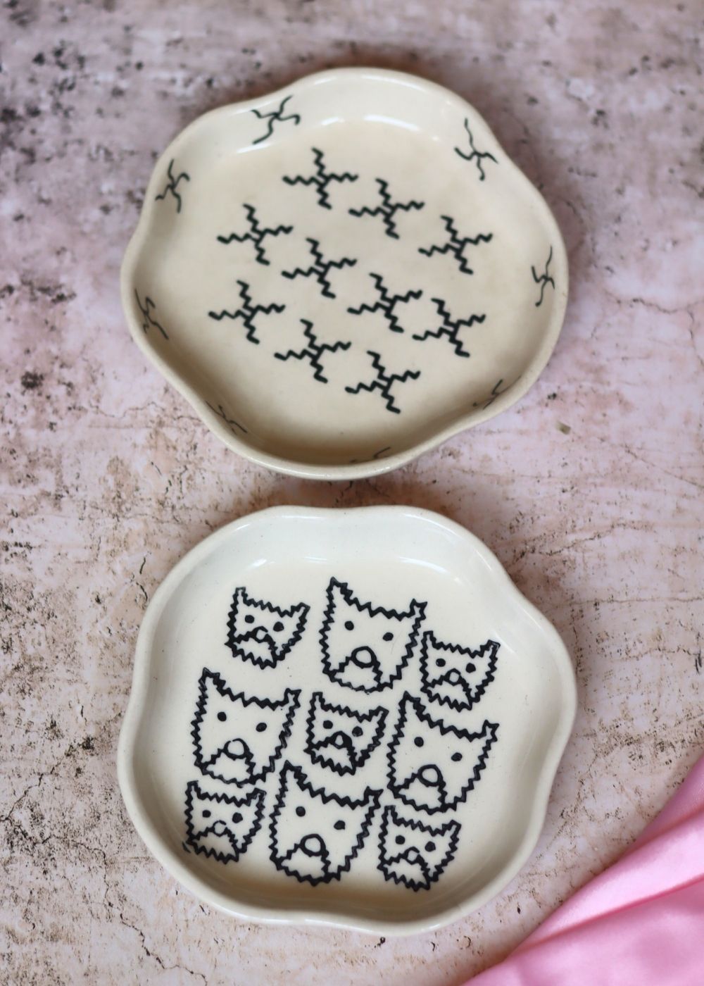 Handmade Crosses & Cats Handmade Dessert Plate