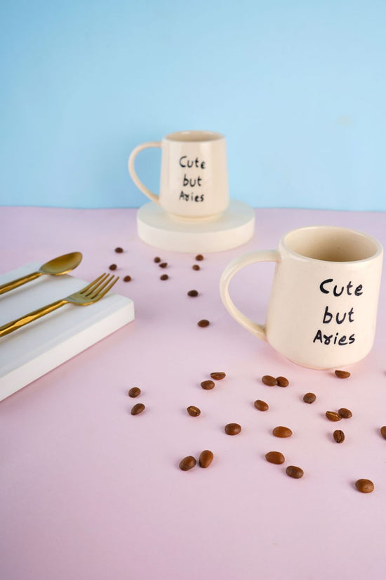 cute but aries mug made by ceramic 