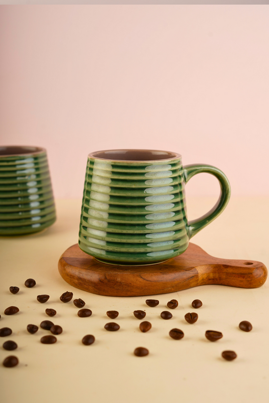 Ceramic green coffee mug 