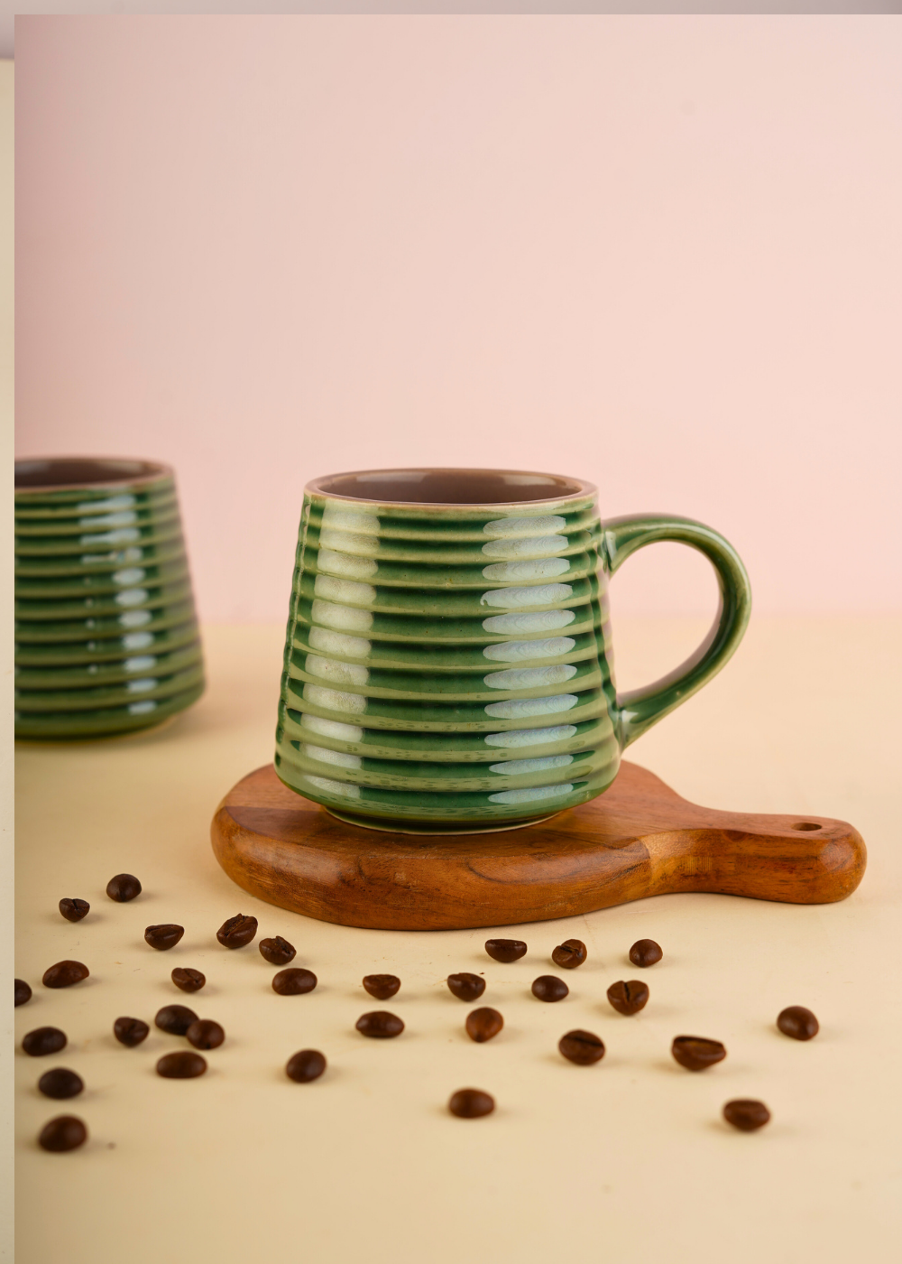 Ceramic green coffee mug 