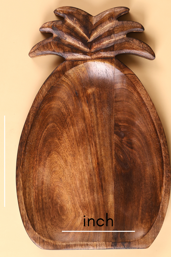 Pineapple platter handmade wooden height & breadth