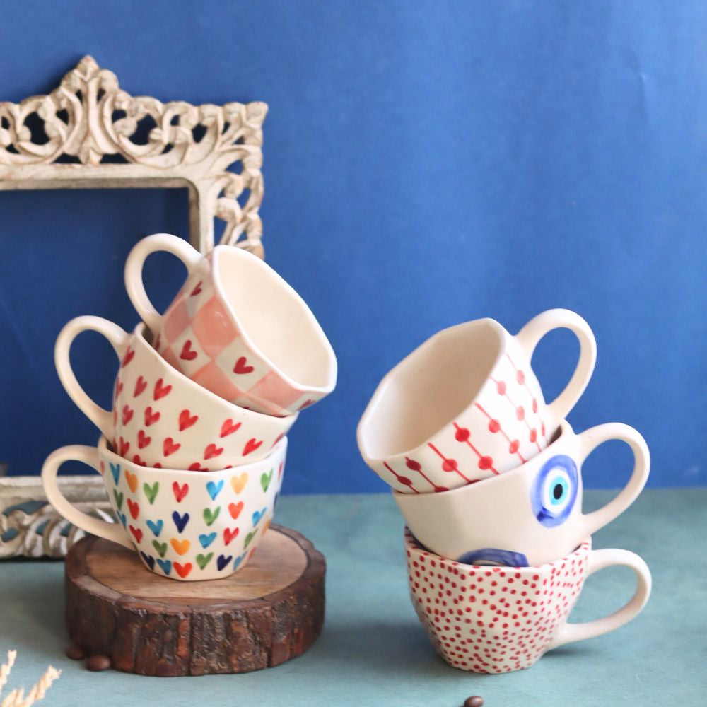 Set of 6 handmade mugs (For the price of 5) made by ceramic