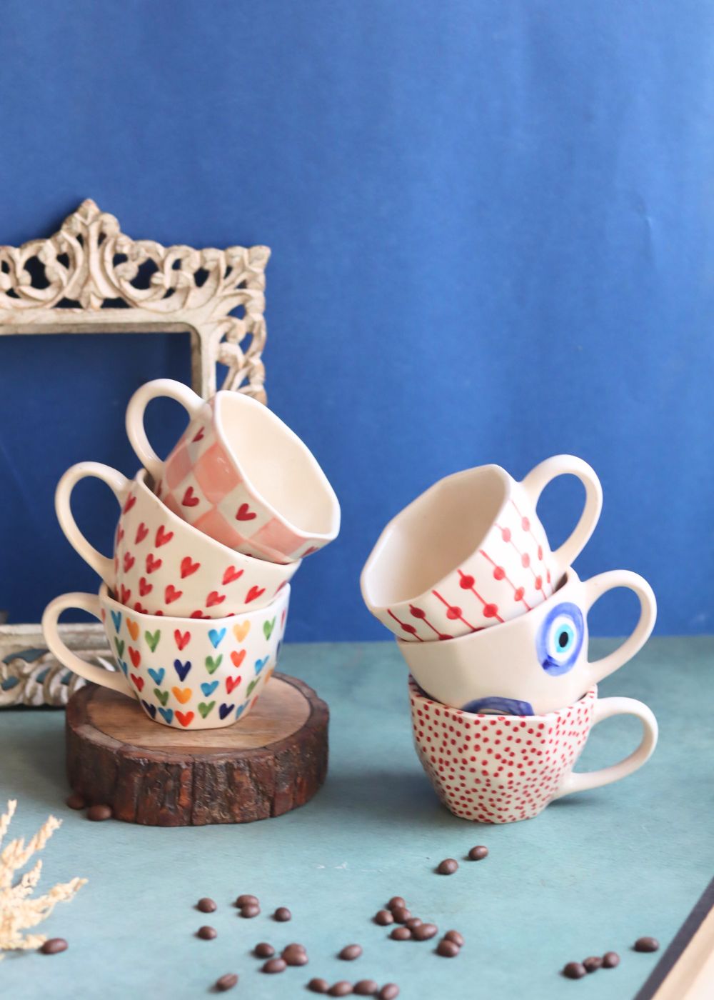 Set of 6 handmade mugs (For the price of 5) made by ceramic