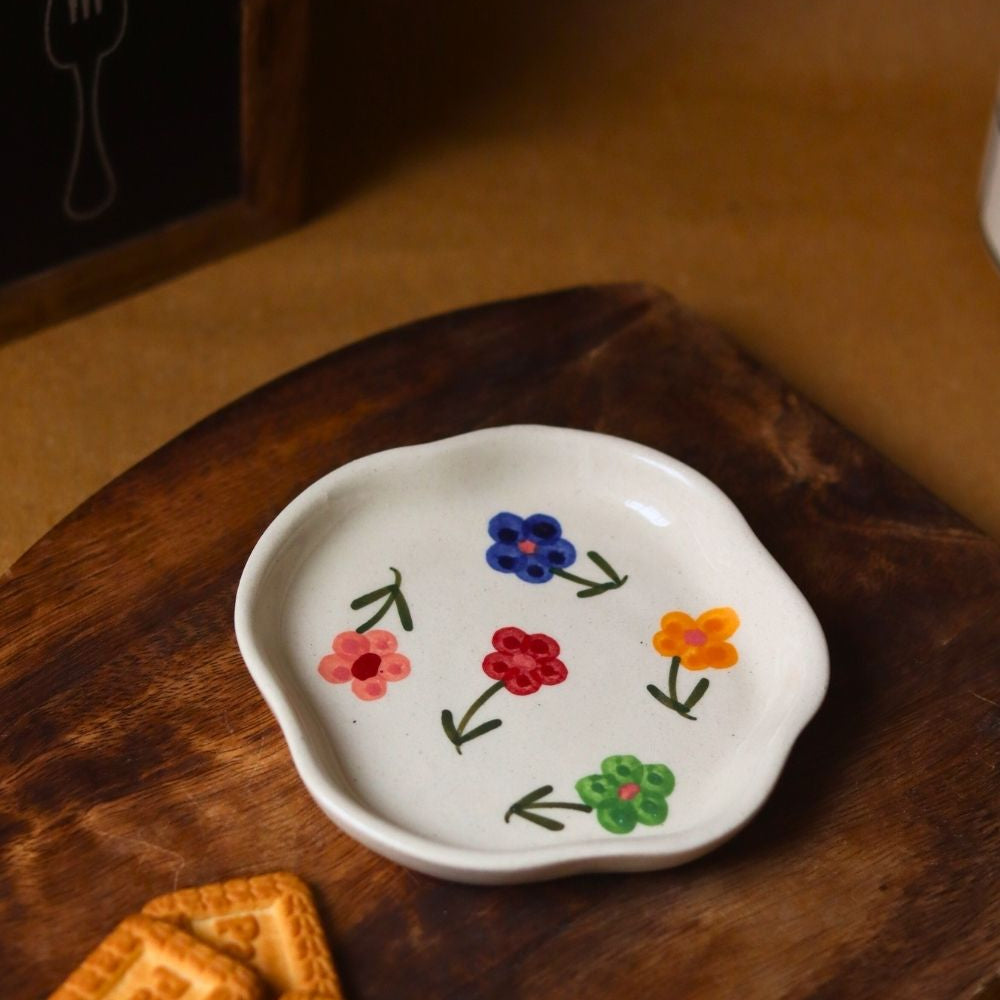 Handmade Floral Blossom Handmade Dessert Plate