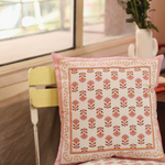  Pink Lilac Block Printed Cushion Cover