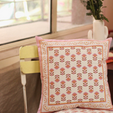  Pink Lilac Block Printed Cushion Cover