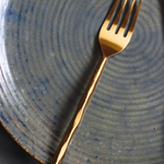 Serveware gold hammered fork unique design