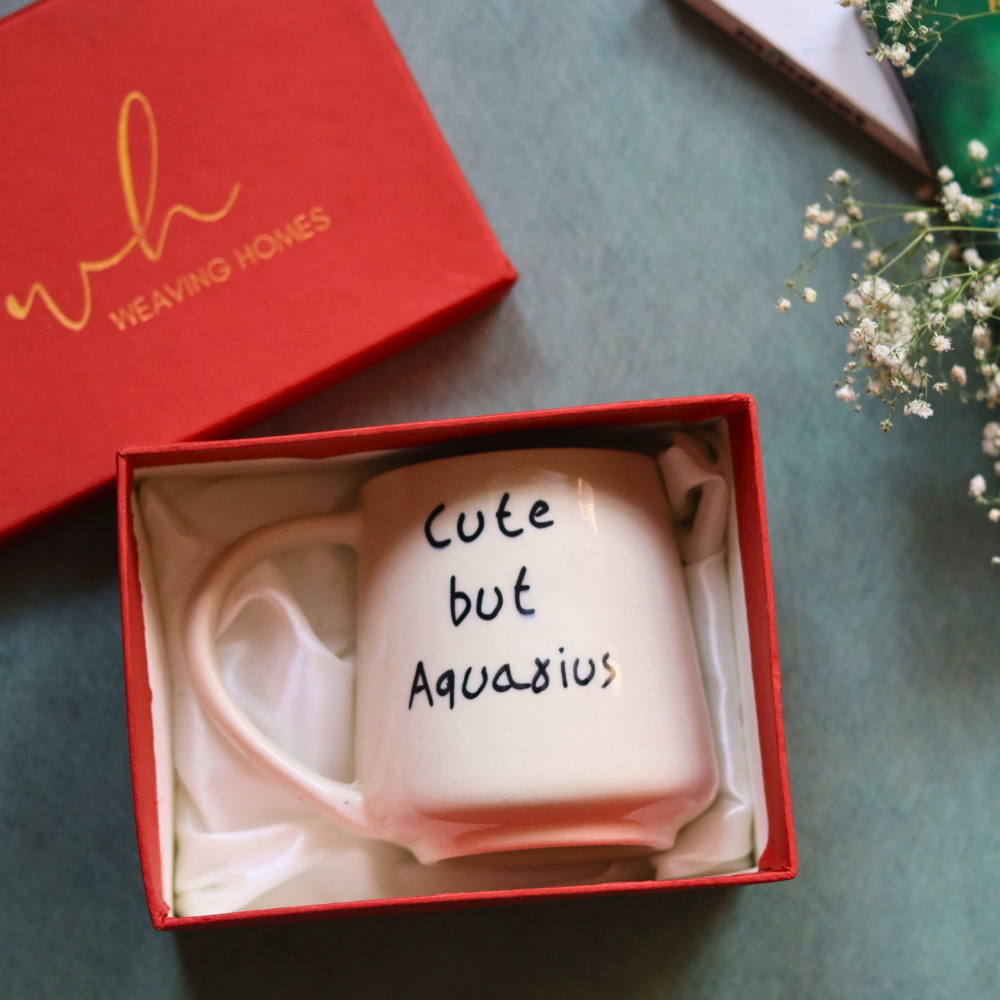 cute but aquarius mug with a luxury gift box
