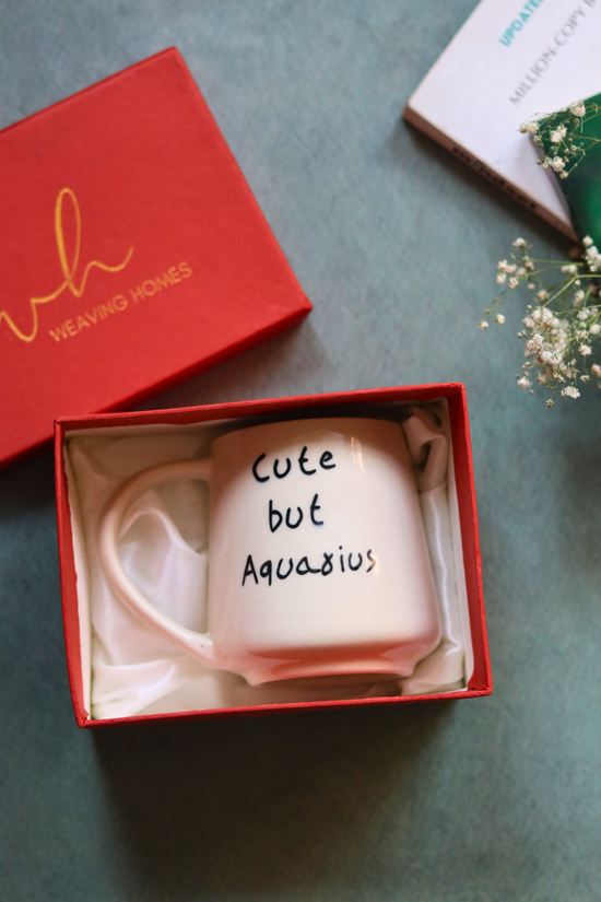 cute but aquarius mug with a luxury gift box