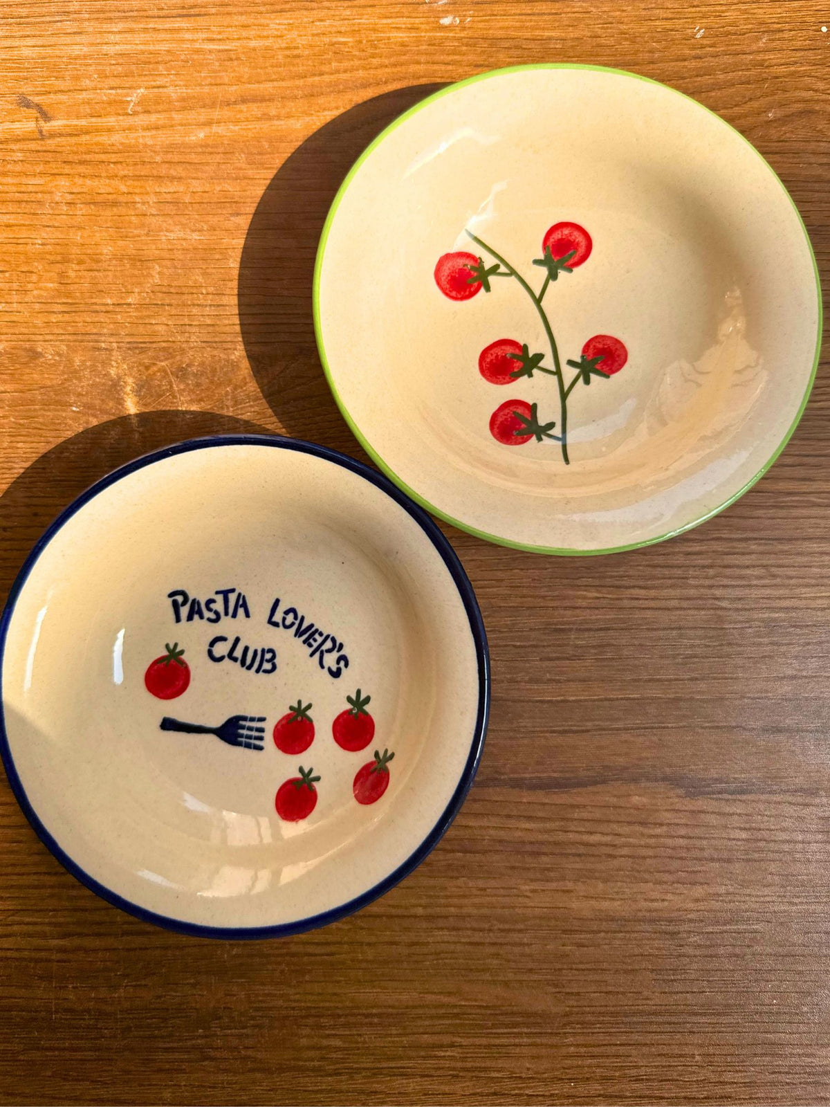 Set of 2 - Cherry Fields & Pasta Lovers Pasta Plate Combo handmade in India