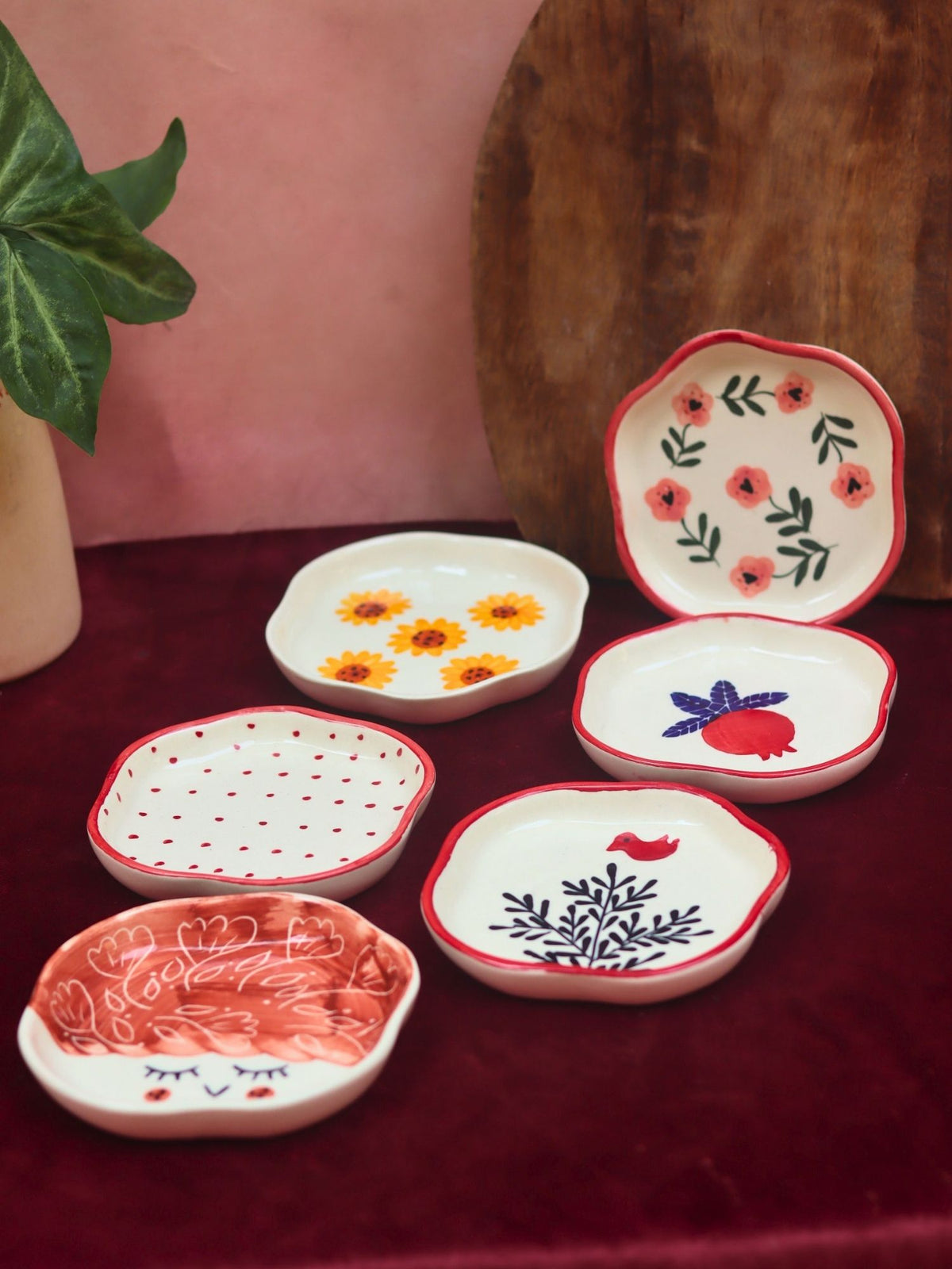 Set of 6 Charming Sweet handmade Dessert Plate (for the price of 5)