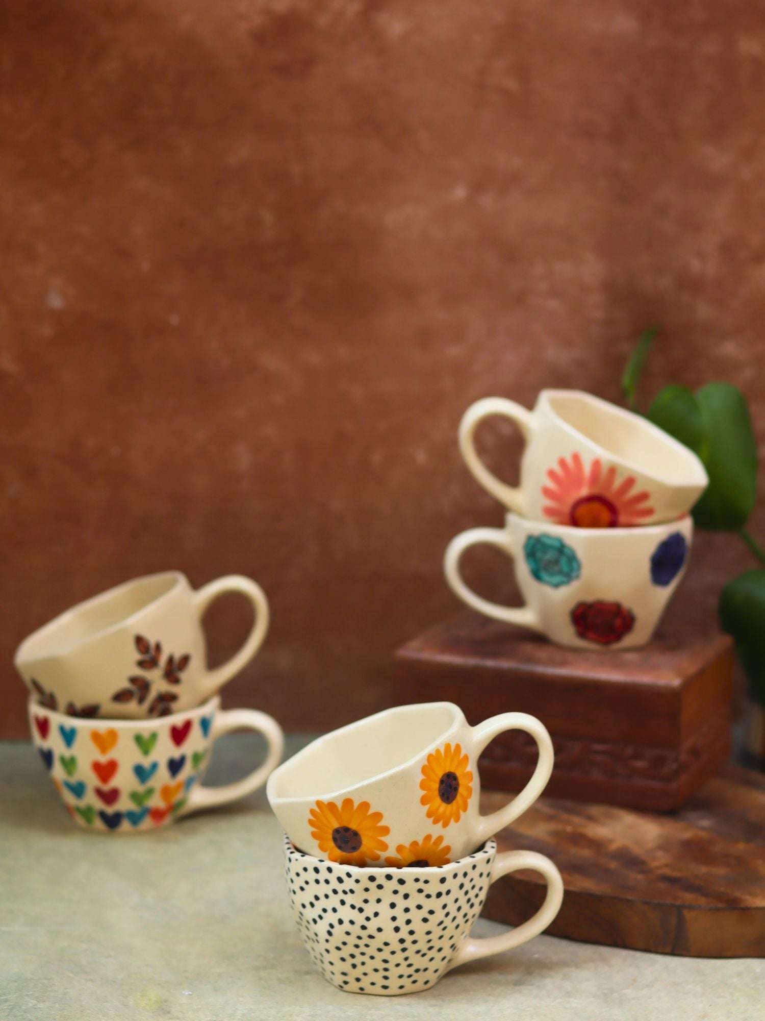Set of 6 Brew & Bloom Mugs (for the price of 5) made by ceramic