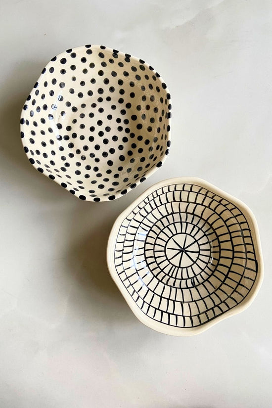 Black Polka & zebra Bowls Handmade in india