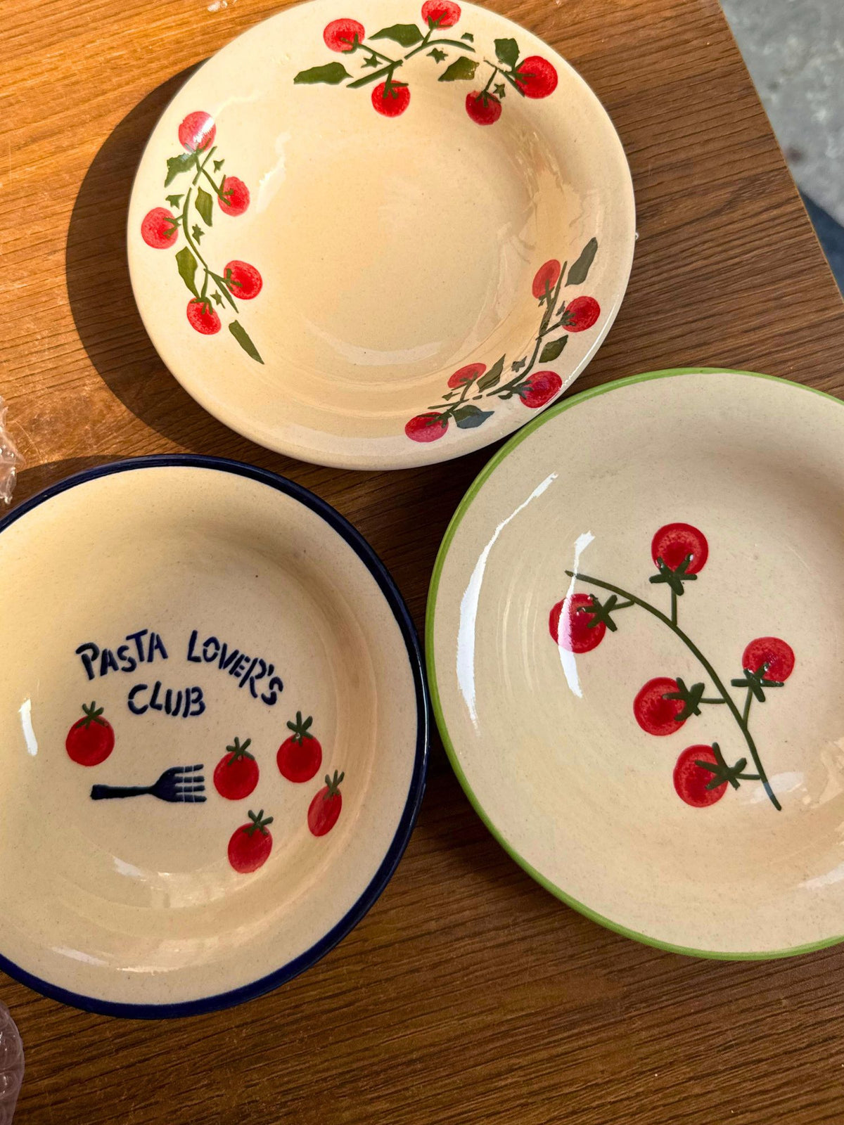 handmade Set of 3 - Cherry Blossom Pasta Plates combo
