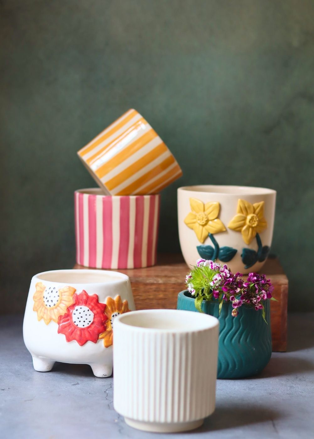 Handmade Set of 6 Bloom & Grow Planters (for the price of 5)