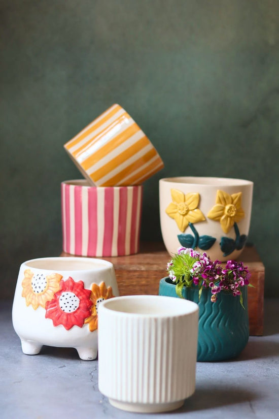 Handmade Set of 6 Bloom & Grow Planters (for the price of 5)