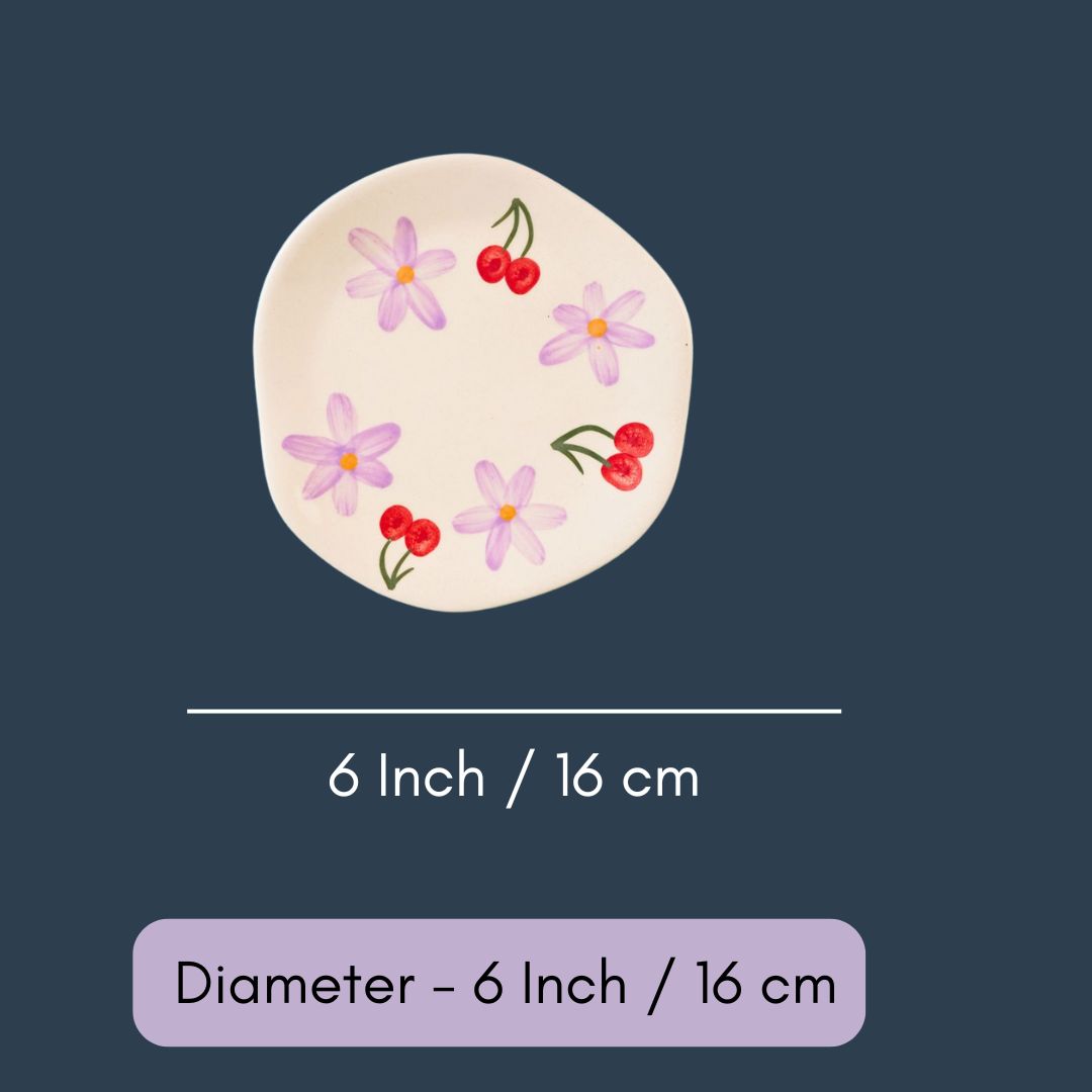 Cherry Fields Handmade Dessert Plate