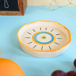 Abstract Evil Eye Handmade Dessert Plate made by ceramic