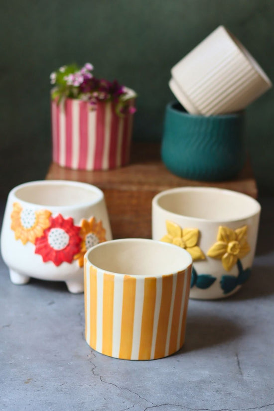Set of 6 Bloom & Grow Planters (for the price of 5) made by ceramic