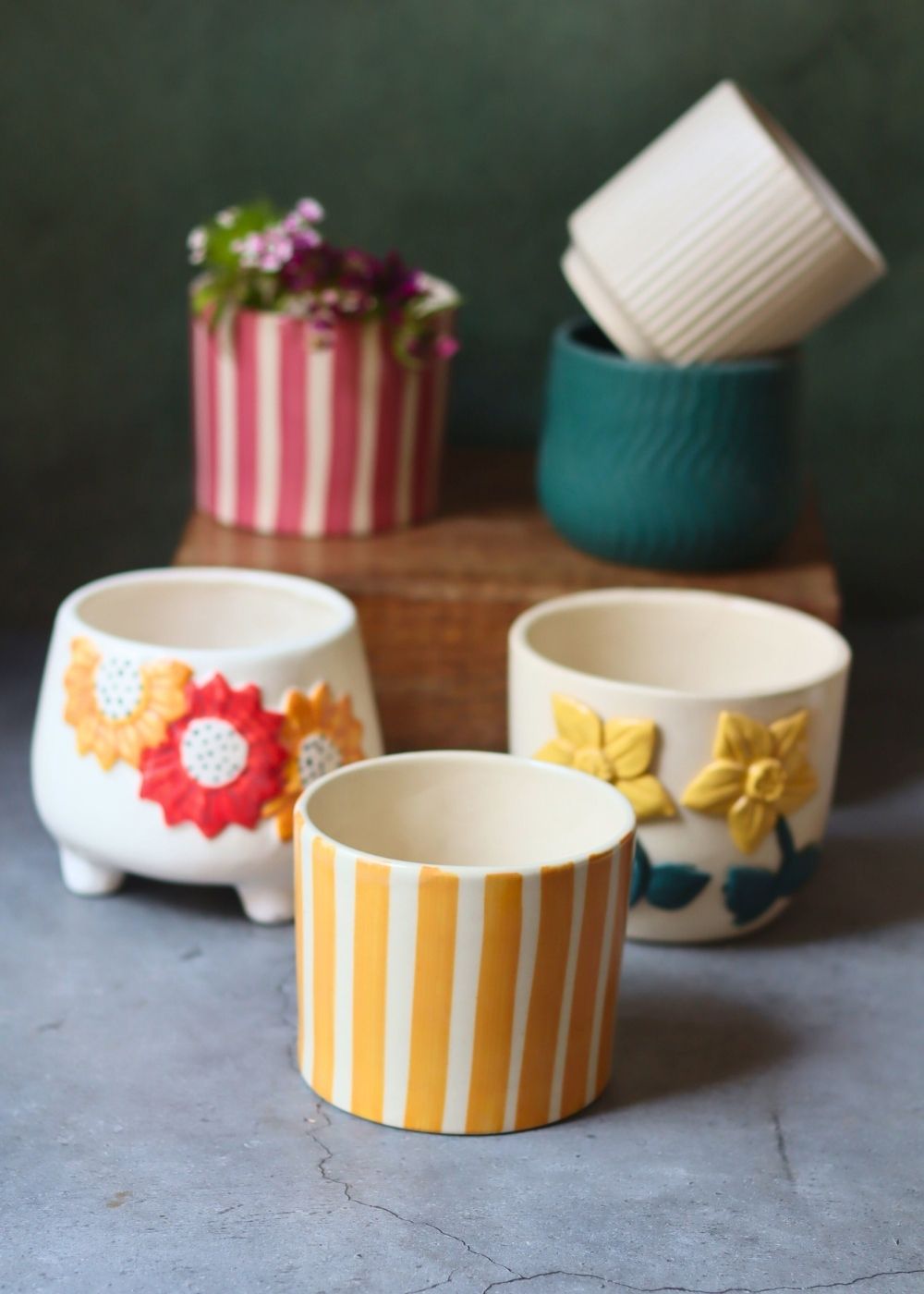 Set of 6 Bloom & Grow Planters (for the price of 5) made by ceramic