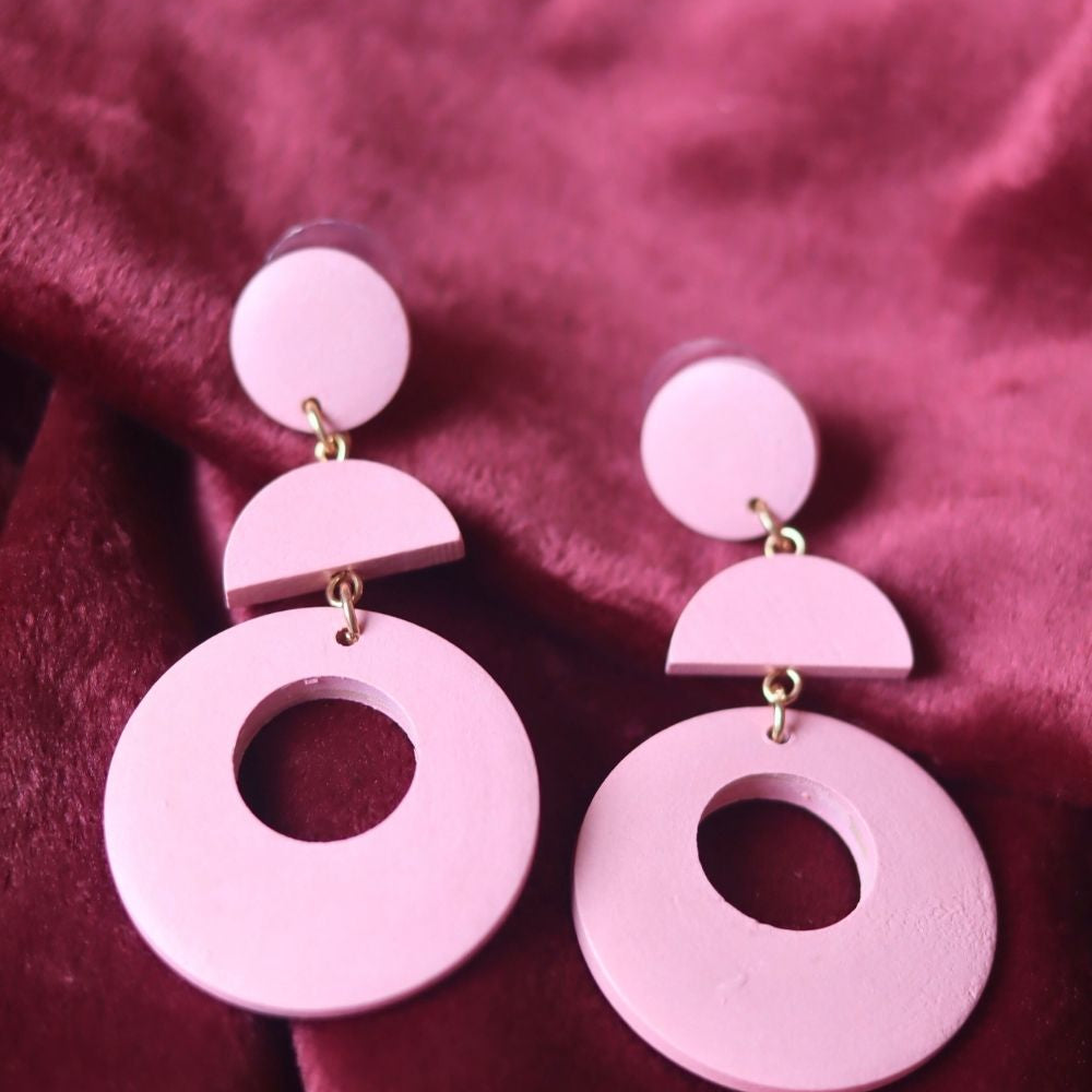 Handmade Dangling Pink Earrings with premium quality material