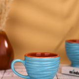 Handmade ceramic chai cup skyblue 
