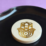 hamsa hand marble coaster handmade in india