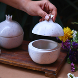 Handmade ceramic white speckled jar