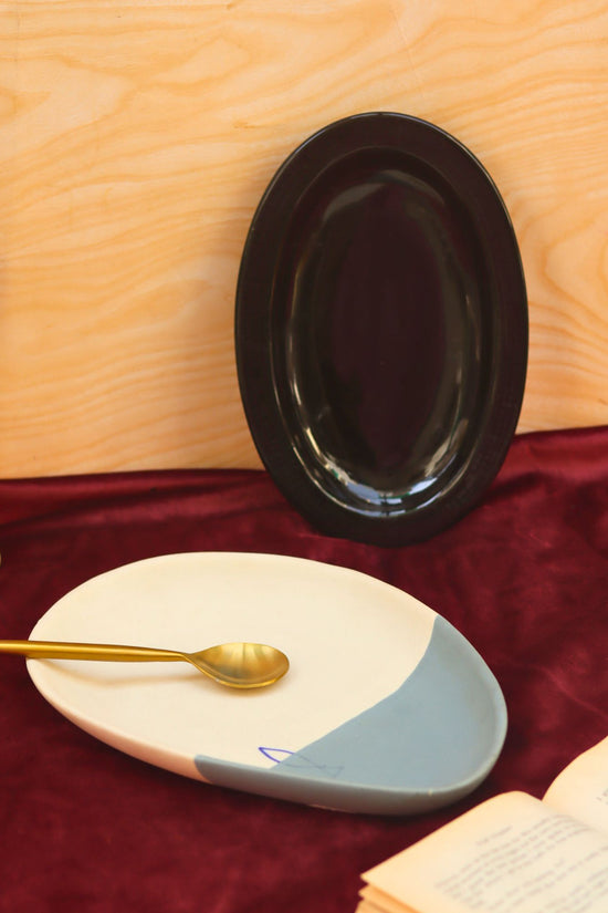 Set of 2 - Coastal catch platter & Black oval Platter combo with premium quality material