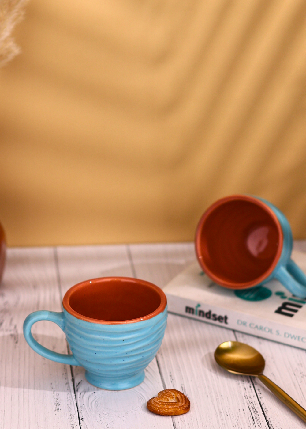 ceramic sky blue torrent chai cups set of two combo