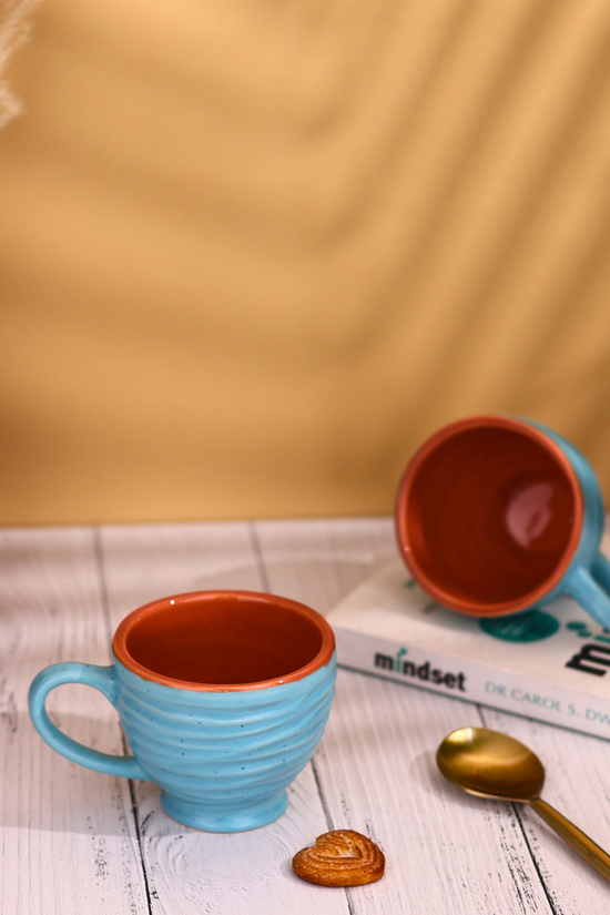 Beautiful sky blue finish tea cups
