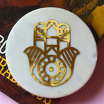 hamsa hand marble coaster made by marble 