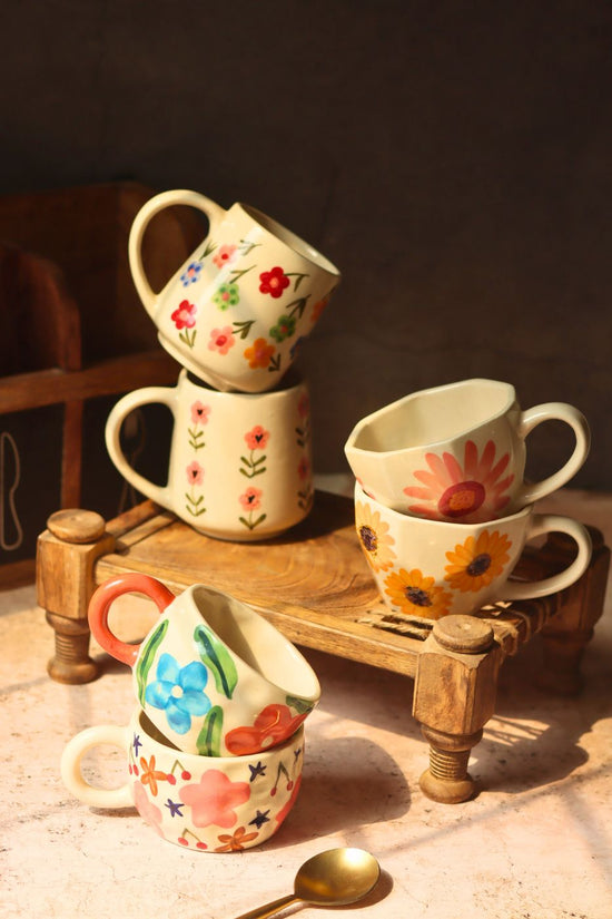 Set of 6 Mystic garden Mugs (for the price of 5 ) with premium quality material