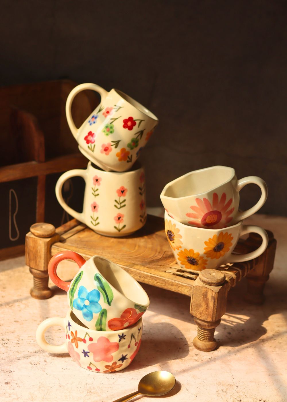 Set of 6 Mystic garden Mugs (for the price of 5 ) with premium quality material