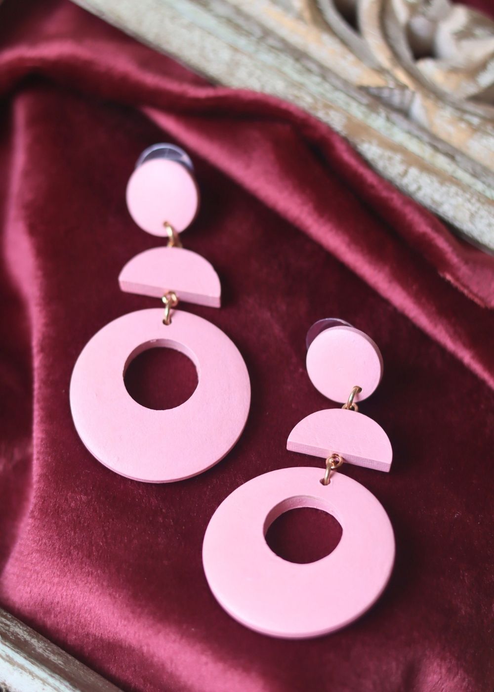Serene Teal Earrings made by plastic