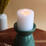 Handmade Green Pillar Candle Holder - Small