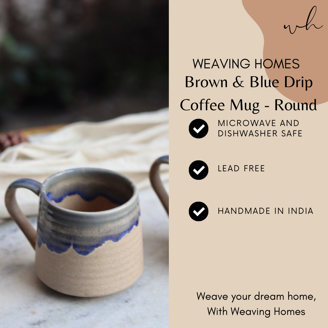 Brown & blue drip coffee mug significations