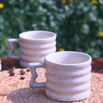 Handmade White Moulded Mug