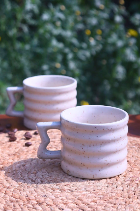 Handmade White Moulded Mug