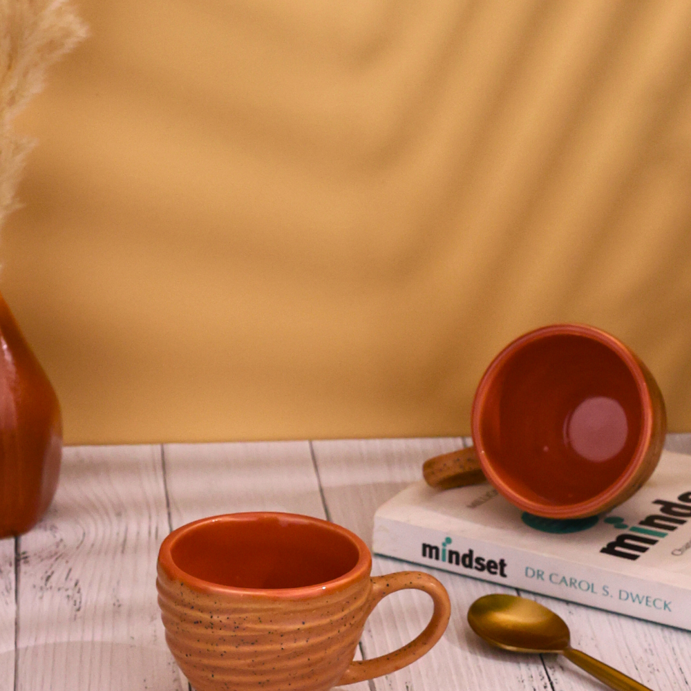 brown torrent chai cup handmade ceramic