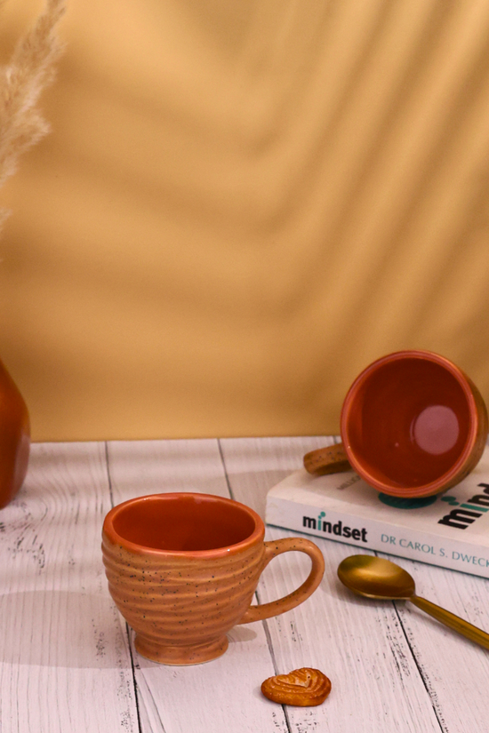 ceramic brown chai cups set of two combo