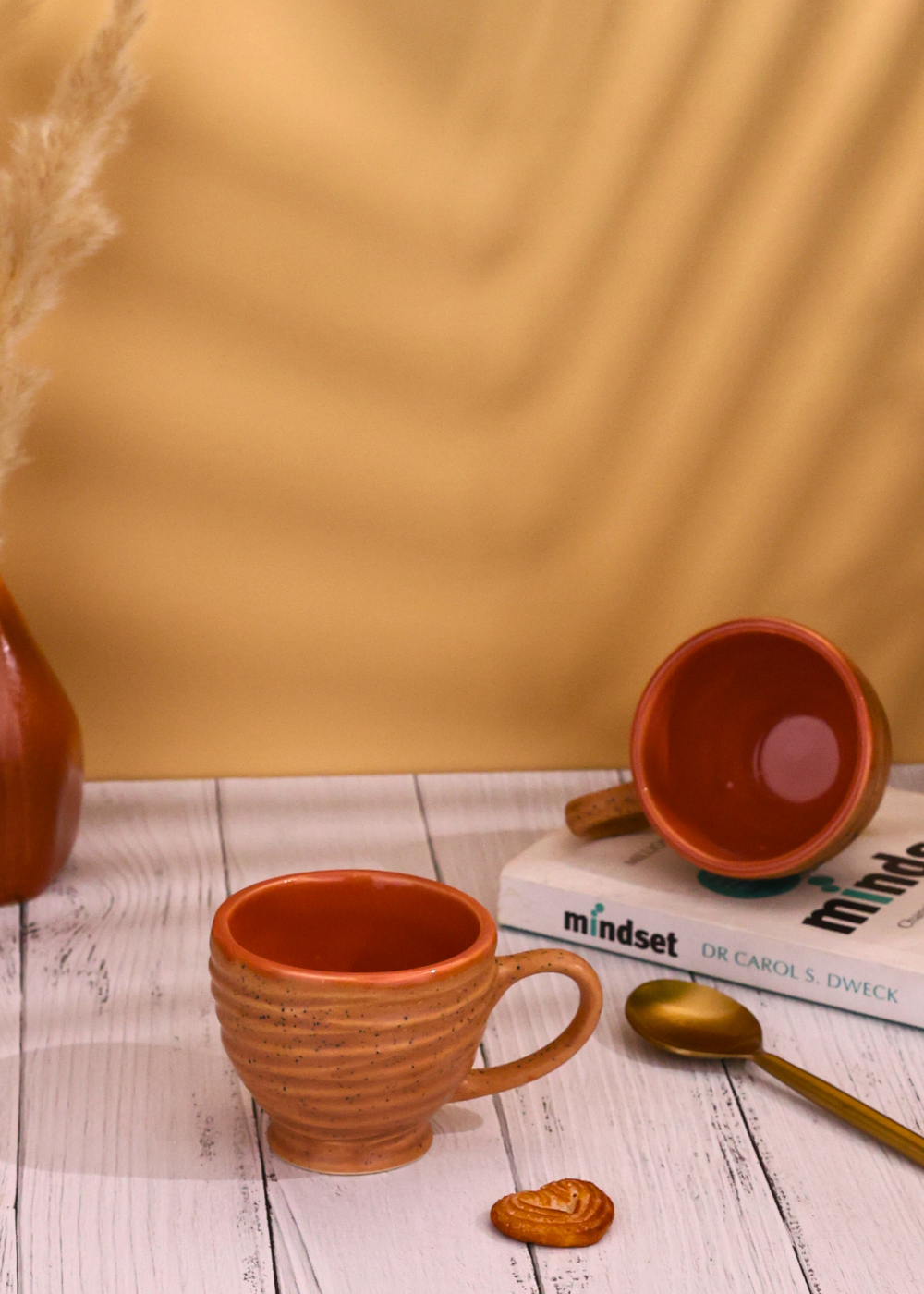 ceramic brown chai cups set of two combo