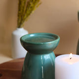 Green Pillar Candle Holder - Small made by ceramic