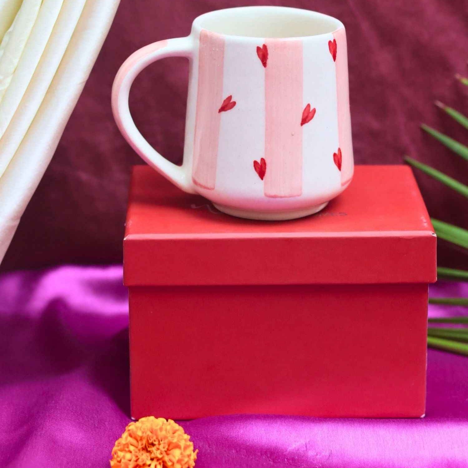 Striped Love Mug in a Gift Box