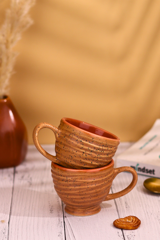 handmade cup and speckled on it