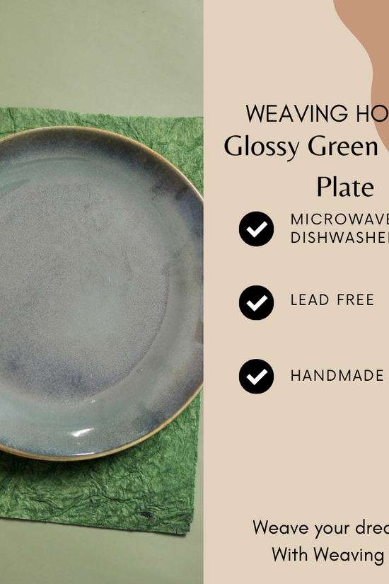 Glossy green dinner plate specifications