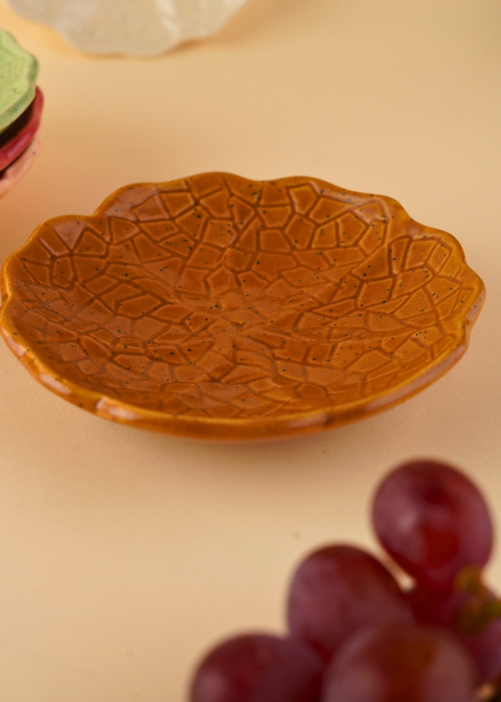 rust cabbage handmade dessert plate made by ceramic