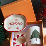 The OG Christmas Mug & HOHOHO Handmade Dessert Plate in a Gift Box made by ceramic